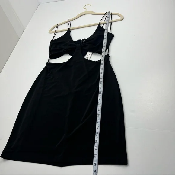 Alice + Olivia Womens Black Havana Cutout Mini Dress Size 10 Summer Vacation  NEW
